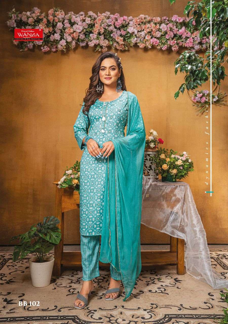 Wanna®️ Product  Launch New Fancy  Rayon Hand Work Kurti With Pant Catalogue Blooming Beauty