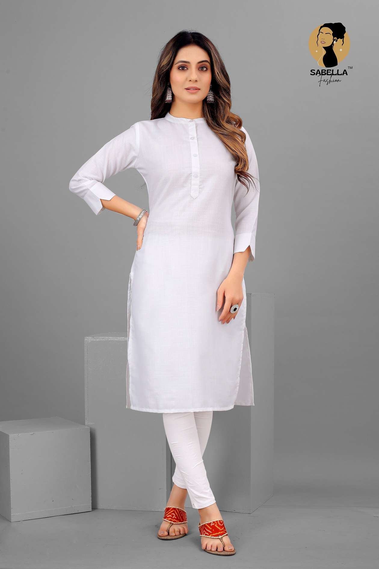 White Cotton Kurtis 