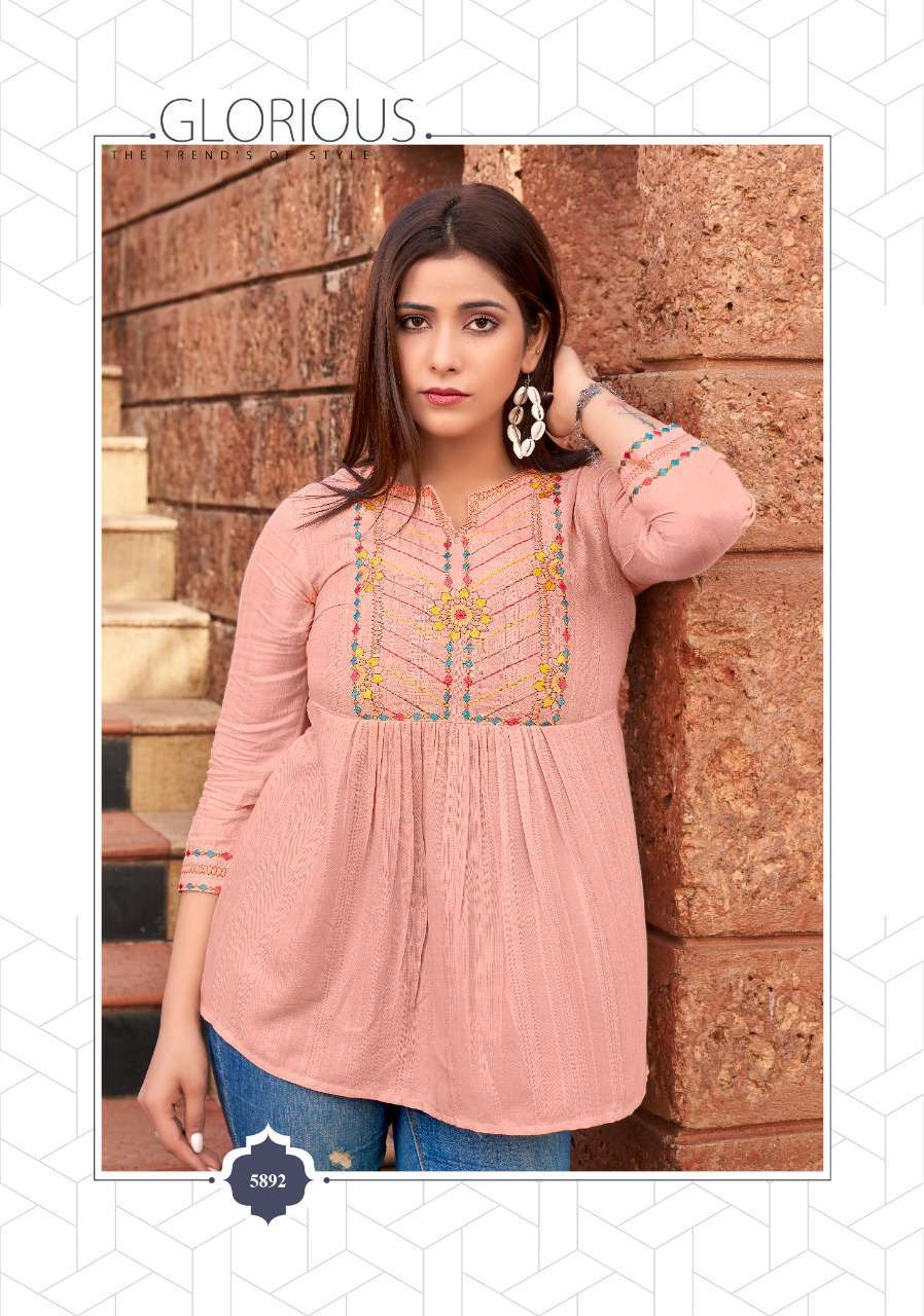 Yami  Has Launched new   Tunics Catalog EDGE   Name- EDGE  Pce-9  Fabrics- Rayon BaseSelf Weawing fabrics With Machine Embroidery  Size-S-36,M-38,L-40, XL,42,XXL-44,    Lenth- 28