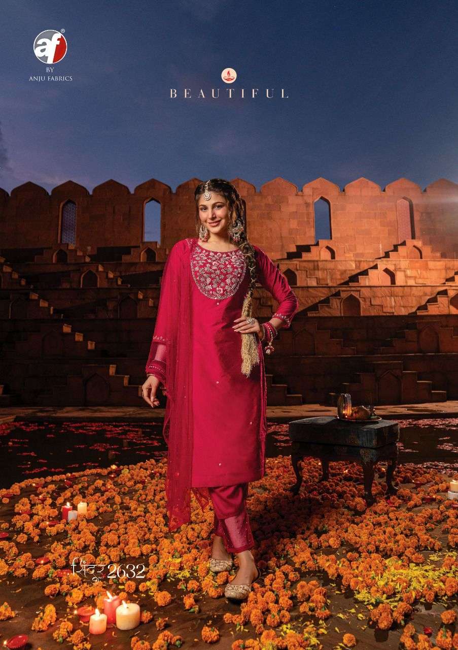 Af Sindur Vol 2 Catalog Designer Wear Kurti Pant With Dupatta Wholesale