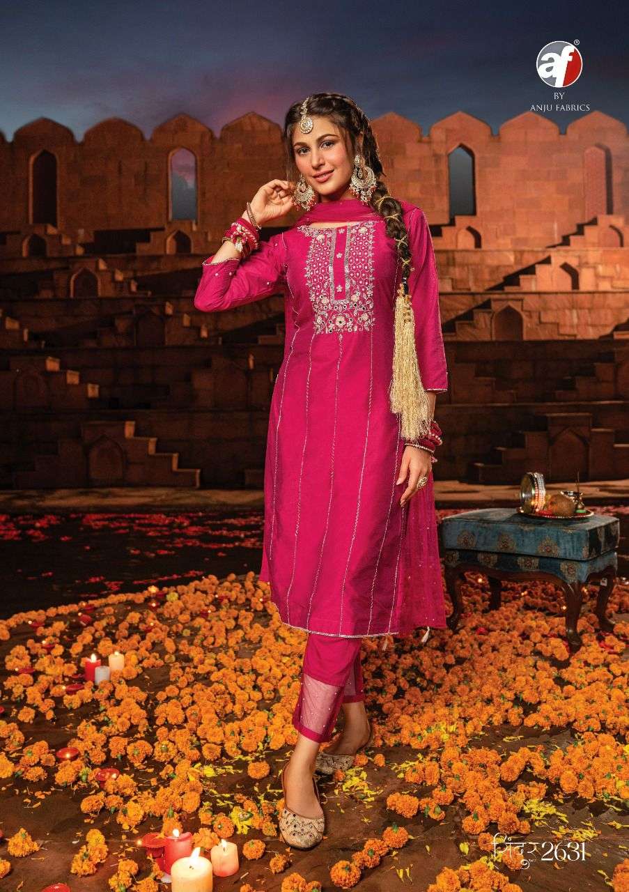Af Sindur Vol 2 Catalog Designer Wear Kurti Pant With Dupatta Wholesale
