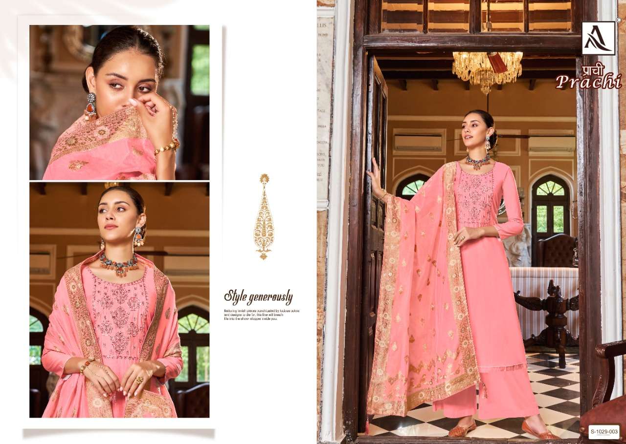 Alok Prachi Catalog Viscose Silk Designer Dress Materials For Women