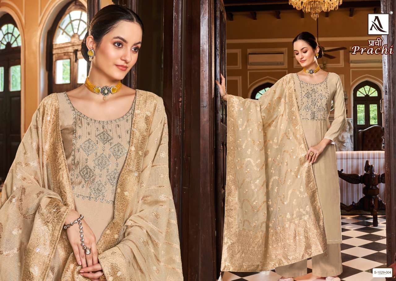 Alok Prachi Catalog Viscose Silk Designer Dress Materials For Women