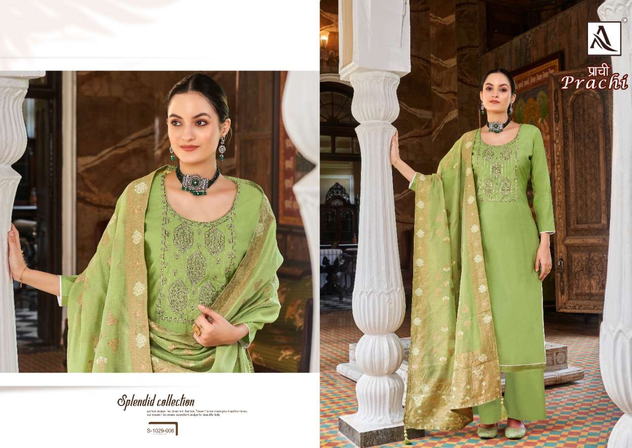 Alok Prachi Catalog Viscose Silk Designer Dress Materials For Women