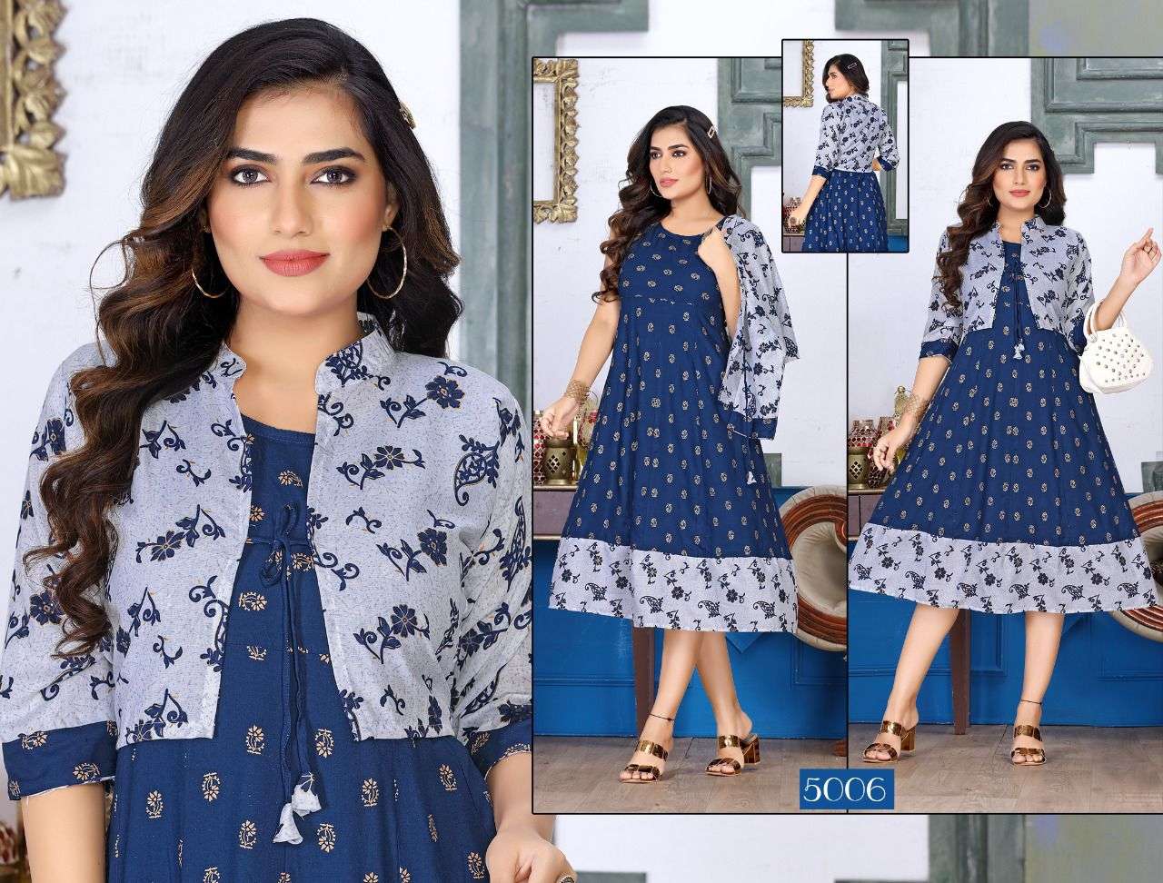 Beauty Queen Dazzling Vol 1 Catalog Party Wear Wholesale Anarkali Kurti With Jacket