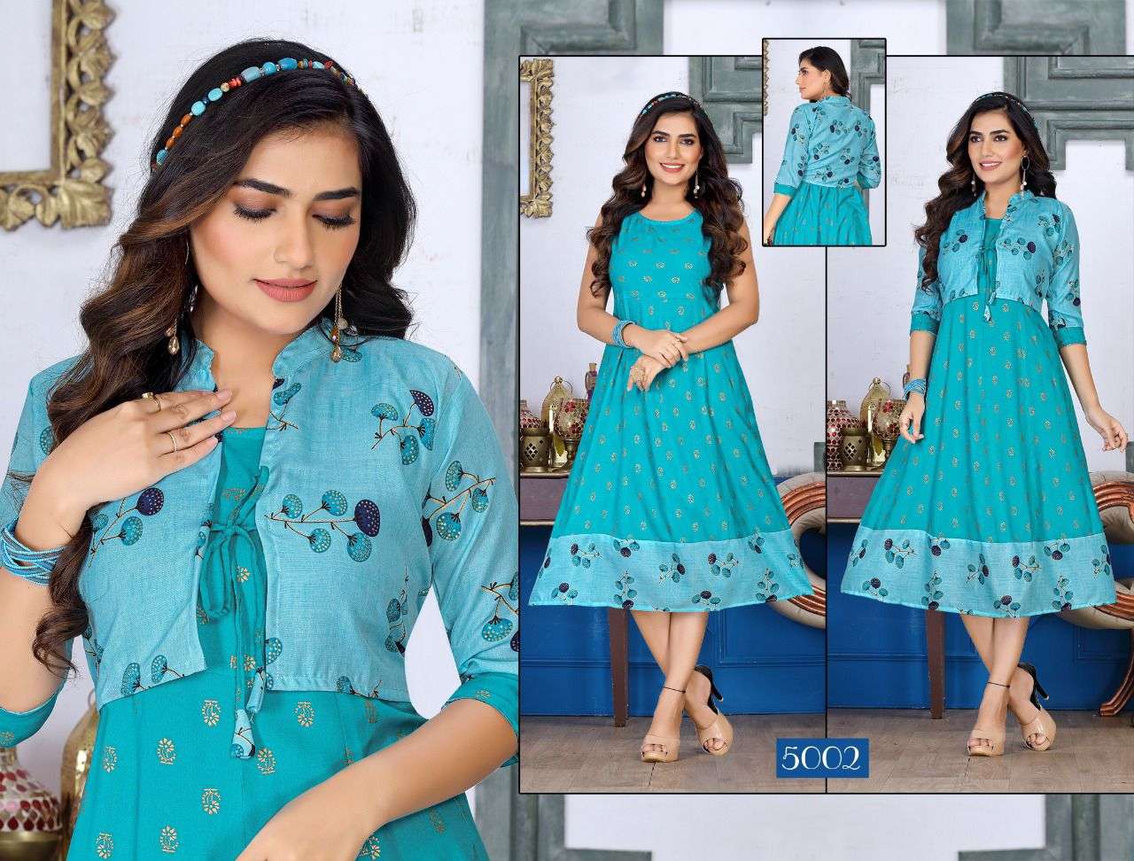 Beauty Queen Dazzling Vol 1 Catalog Party Wear Wholesale Anarkali Kurti With Jacket