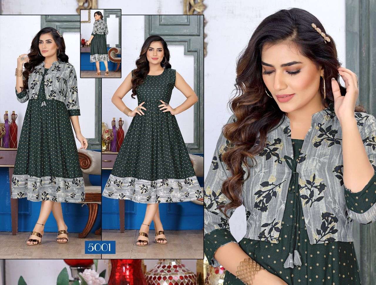 Beauty Queen Dazzling Vol 1 Catalog Party Wear Wholesale Anarkali Kurti With Jacket