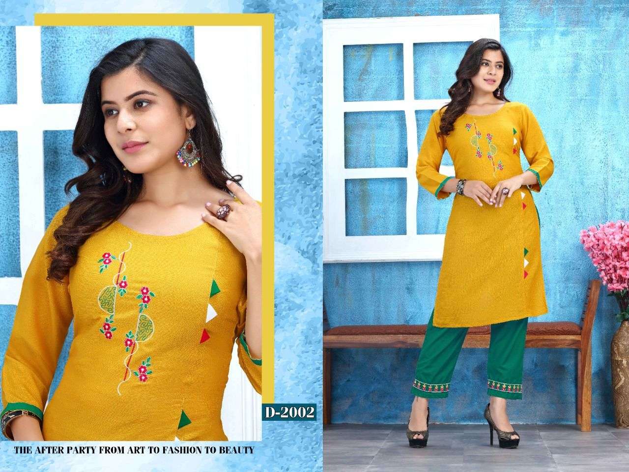 Beauty Queen Kesar Vol 2 Catalog Party Wear Wholesale Kurti With Pant