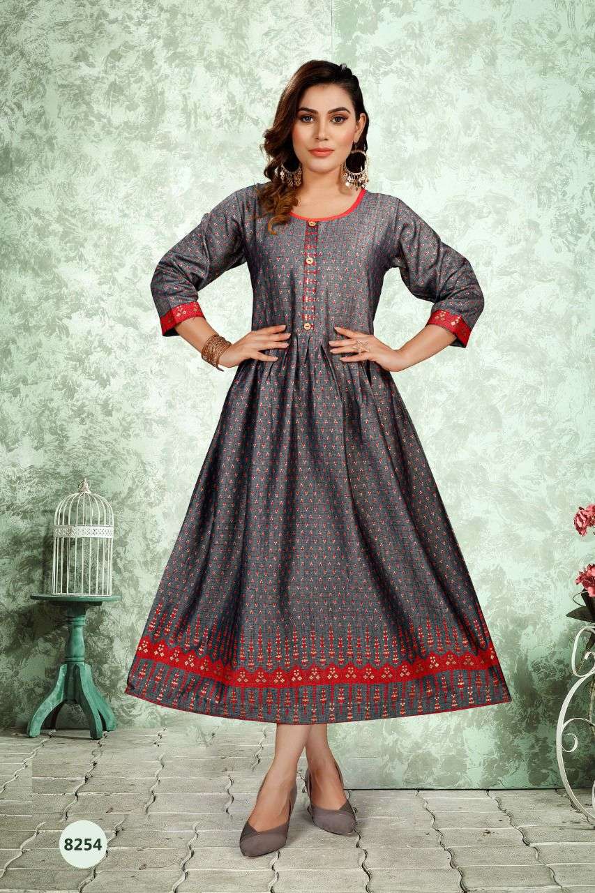 Beauty Riddhi Vol 1 Catalog Designer Wear Frock Style Kurtis Wholesale