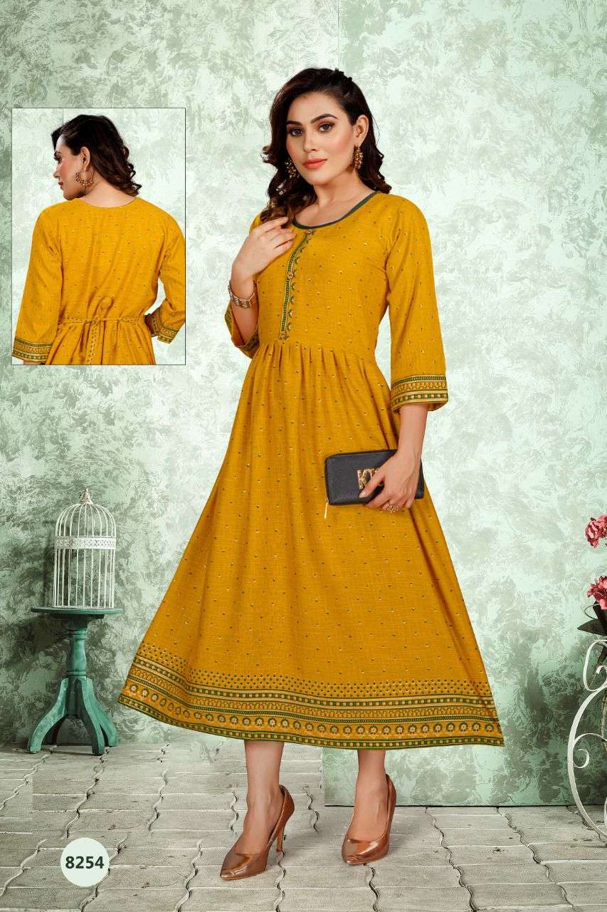 Beauty Riddhi Vol 1 Catalog Designer Wear Frock Style Kurtis Wholesale