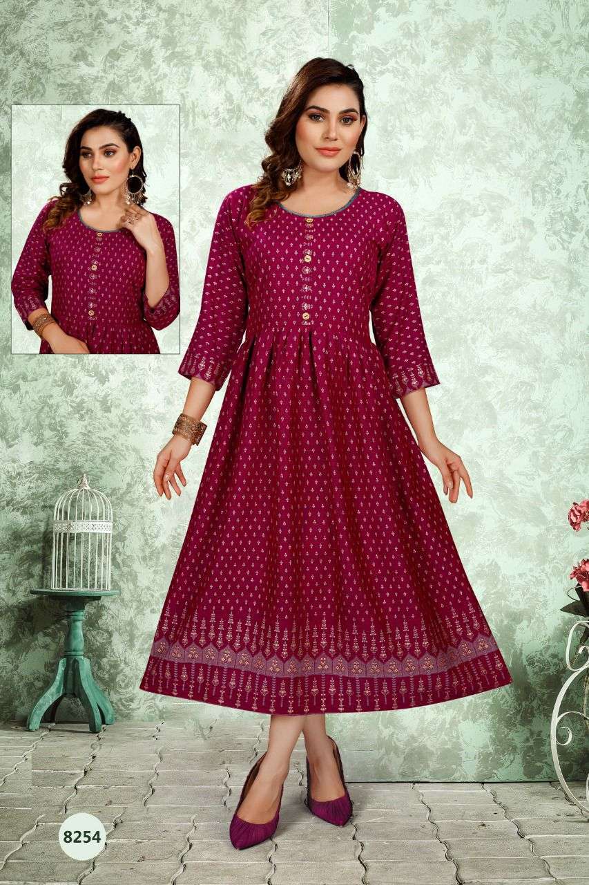 Beauty Riddhi Vol 1 Catalog Designer Wear Frock Style Kurtis Wholesale
