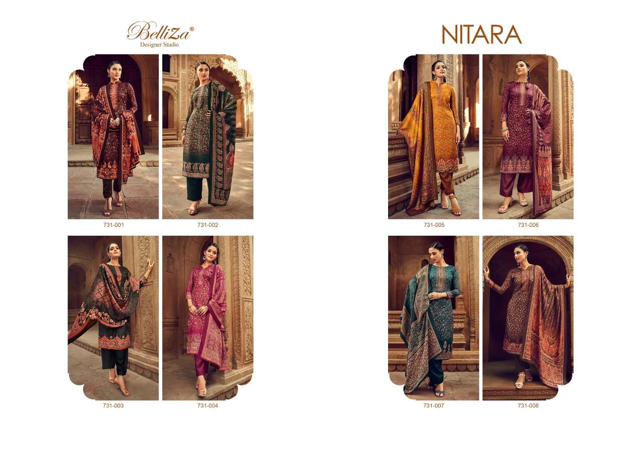 Belliza Nitara Catalog Fancy Designer Pashmina Dress Materials Wholesale