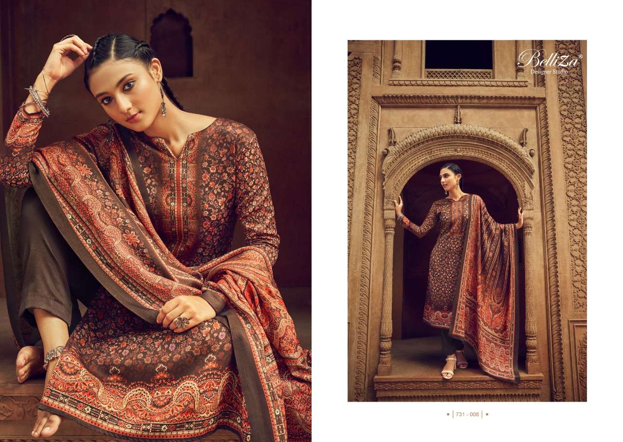 Belliza Nitara Catalog Fancy Designer Pashmina Dress Materials Wholesale