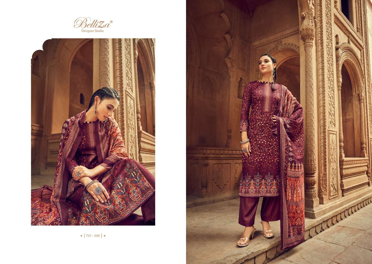 Belliza Nitara Catalog Fancy Designer Pashmina Dress Materials Wholesale