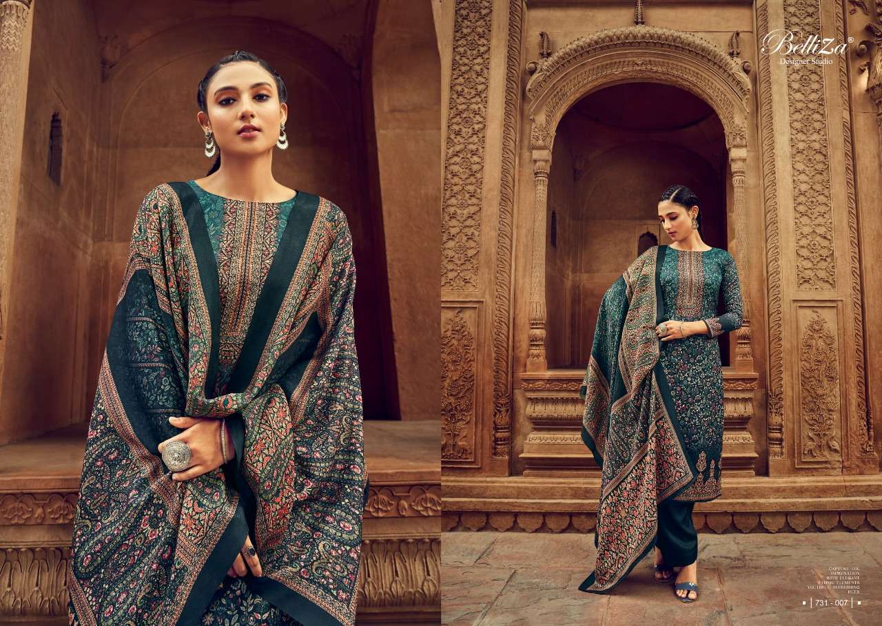 Belliza Nitara Catalog Fancy Designer Pashmina Dress Materials Wholesale