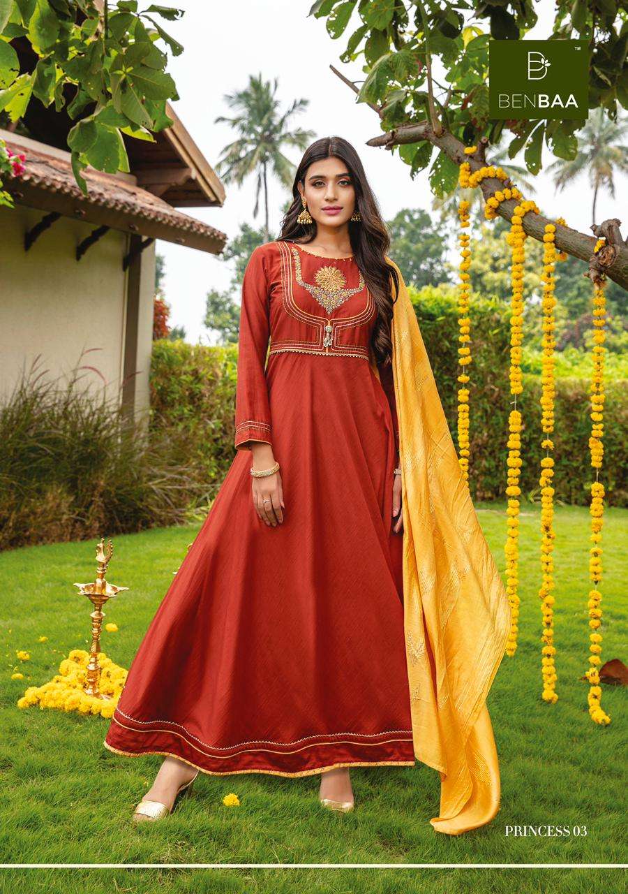 Benbaa Princess Catalog Designer Anarkali Kurti With Dupatta Wholesale