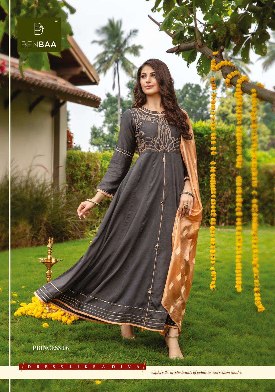Benbaa Princess Catalog Designer Anarkali Kurti With Dupatta Wholesale
