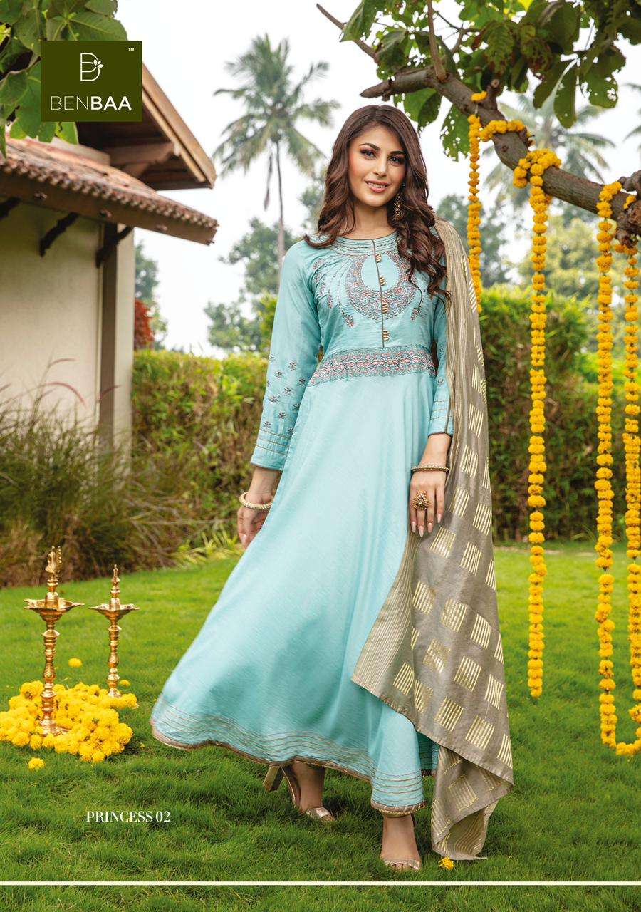 Benbaa Princess Catalog Designer Anarkali Kurti With Dupatta Wholesale