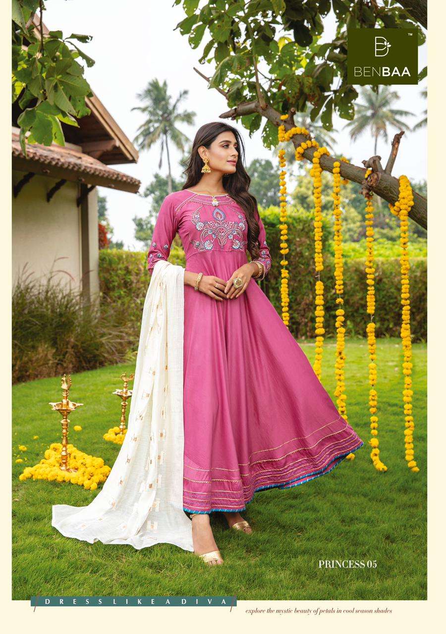 Benbaa Princess Catalog Designer Anarkali Kurti With Dupatta Wholesale