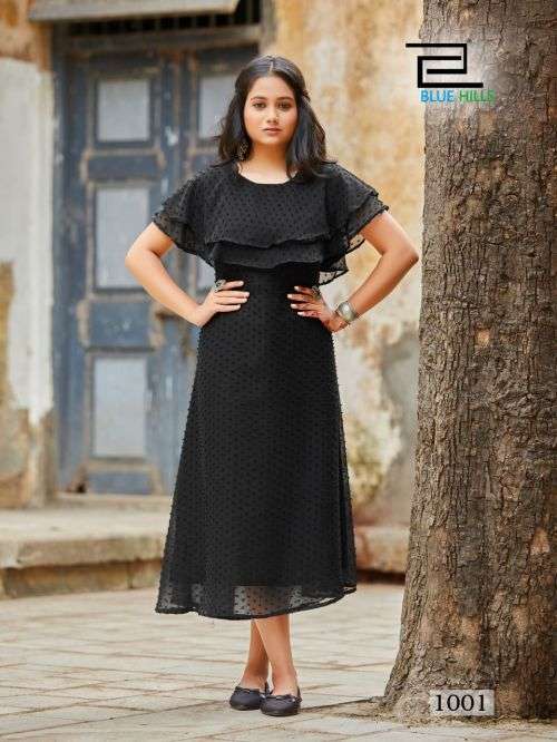 Blue Hills Charming Catalog Georgette Wear Long Kurtis For Women