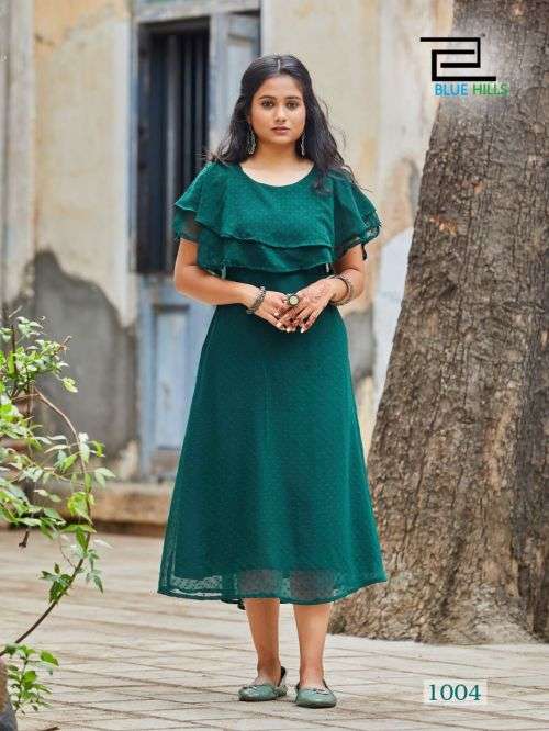 Blue Hills Charming Catalog Georgette Wear Long Kurtis For Women