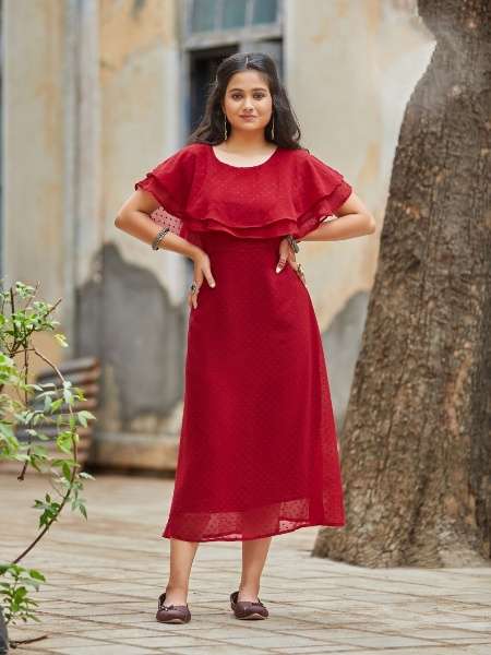 Blue Hills Charming Catalog Georgette Wear Long Kurtis For Women