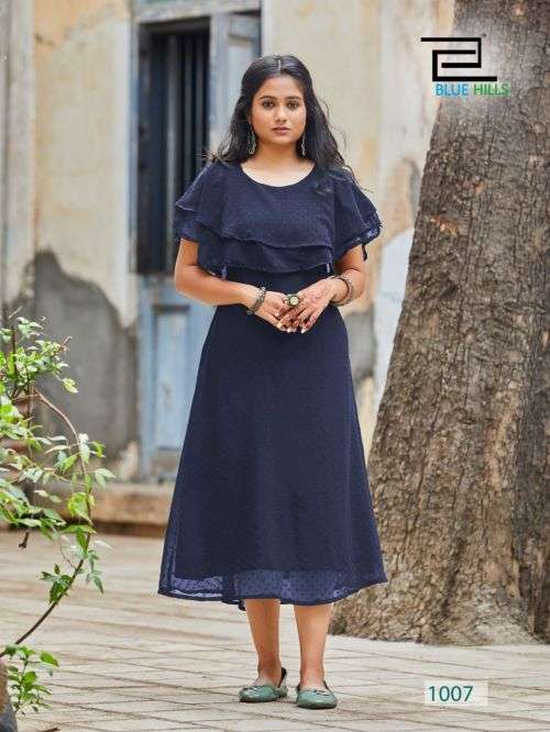 Blue Hills Charming Catalog Georgette Wear Long Kurtis For Women