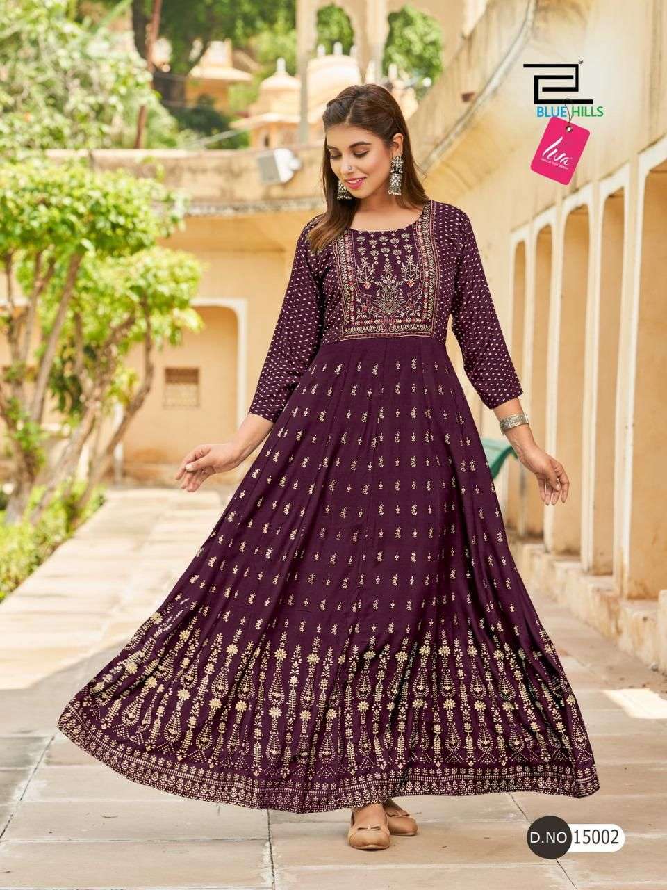 Blue Hills Glamour Vol 15 Catalog Heavy Rayon Anarkali Kurtis Wholesale