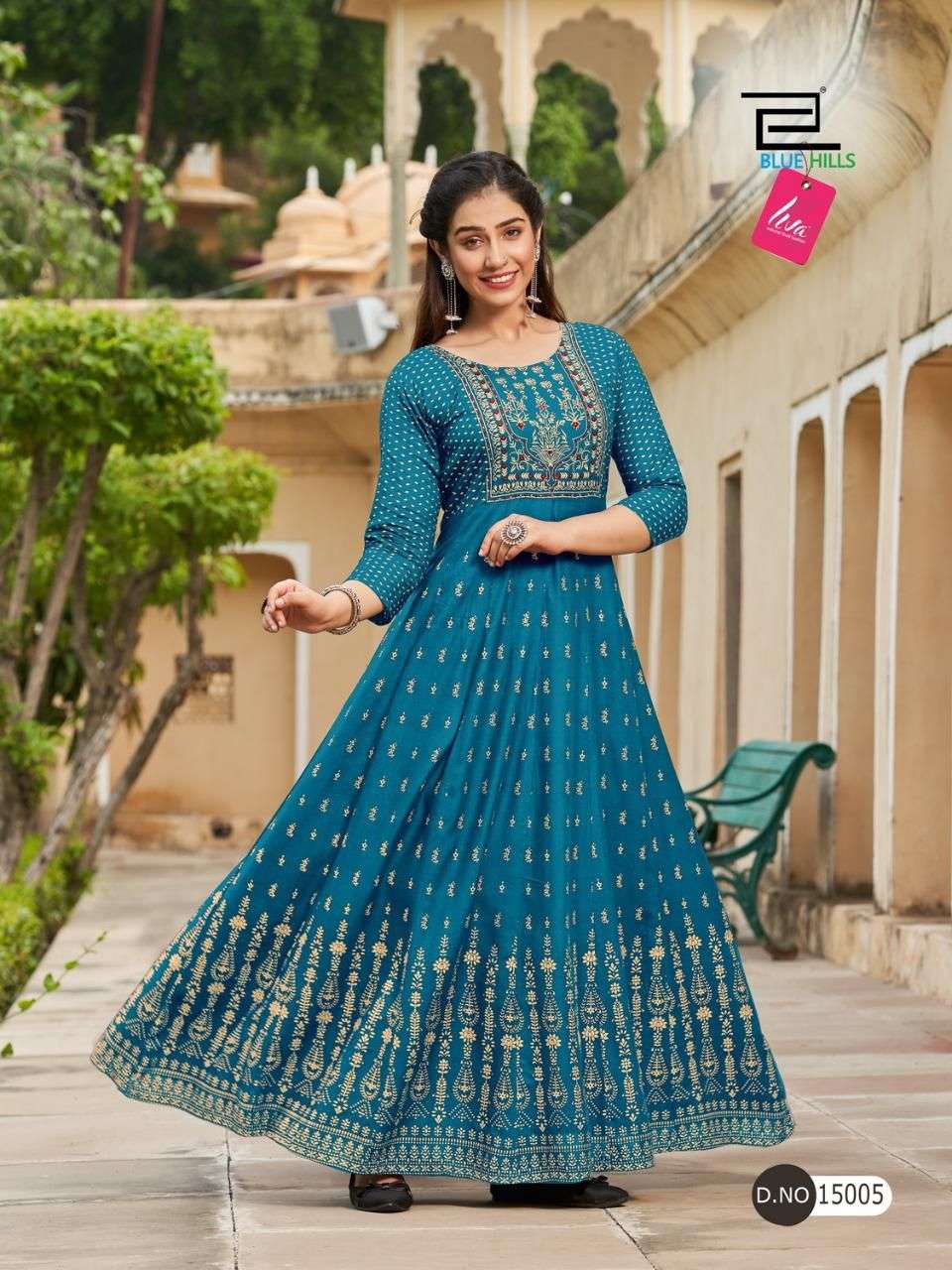 Blue Hills Glamour Vol 15 Catalog Heavy Rayon Anarkali Kurtis Wholesale
