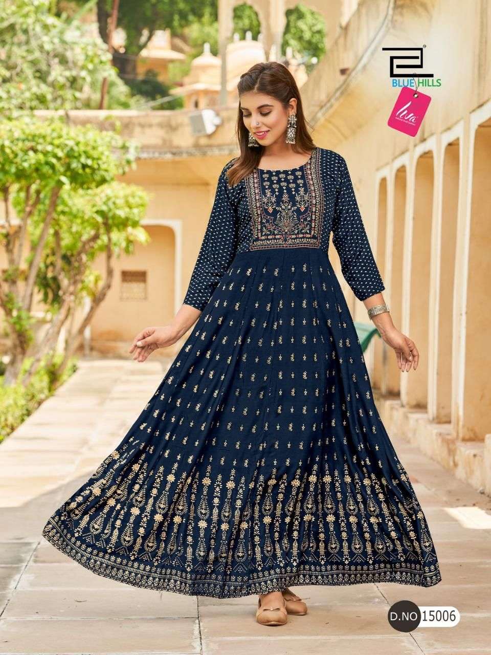 Blue Hills Glamour Vol 15 Catalog Heavy Rayon Anarkali Kurtis Wholesale
