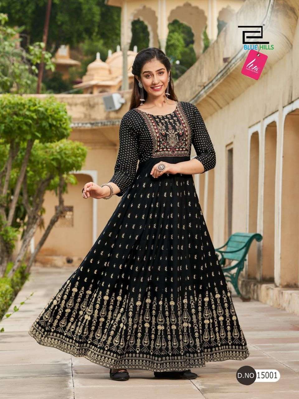 Blue Hills Glamour Vol 15 Catalog Heavy Rayon Anarkali Kurtis Wholesale
