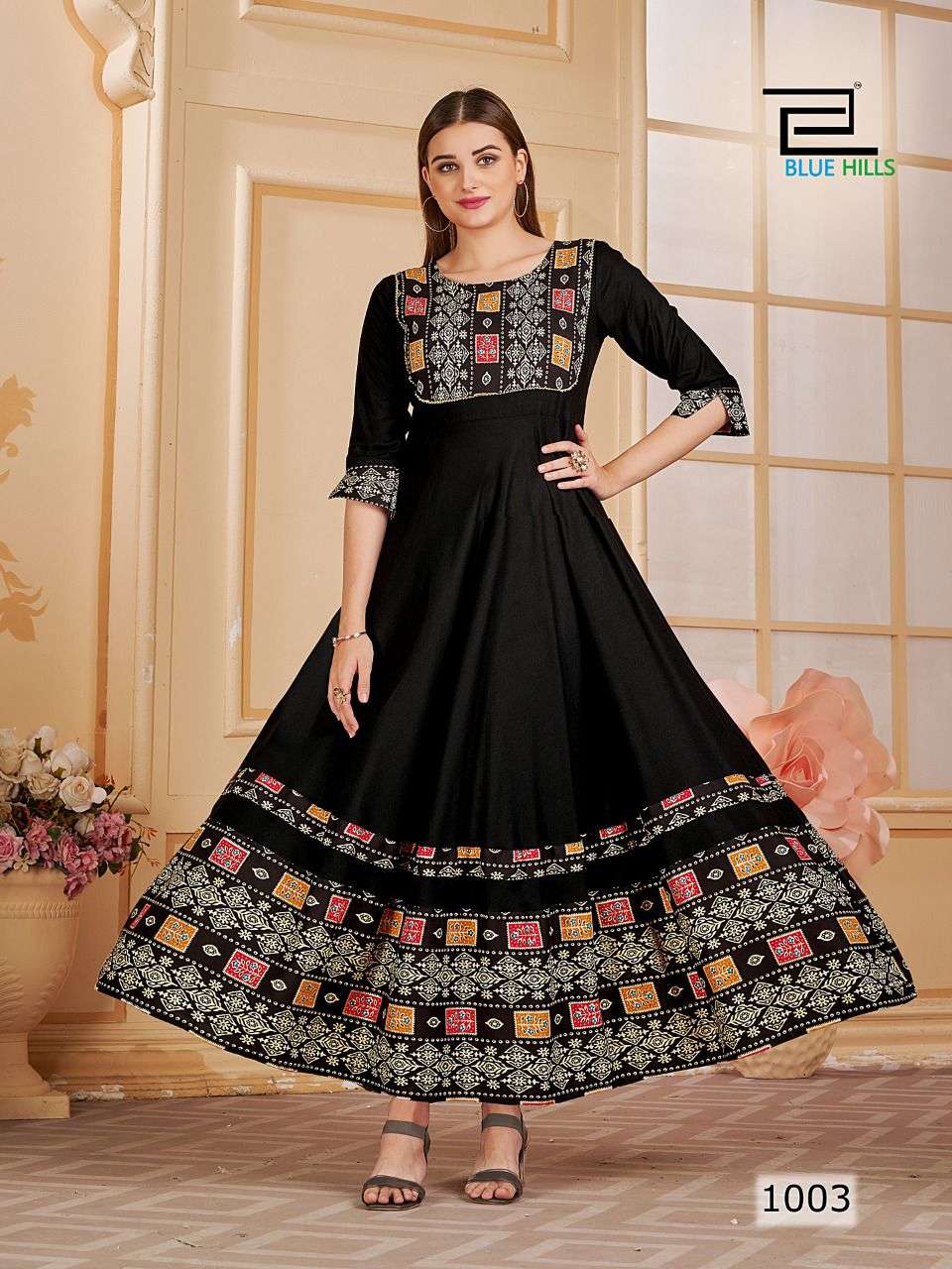 Blue Hills Princess Catalog Heavy Rayon Designer Anarkali Kurtis Wholesale