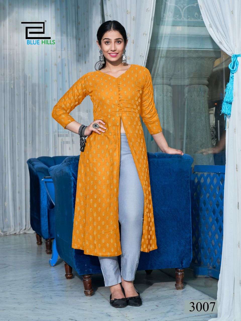 Blue Hills Zia Vol 3 Regular Wear Wholesale Georgette Kurtis