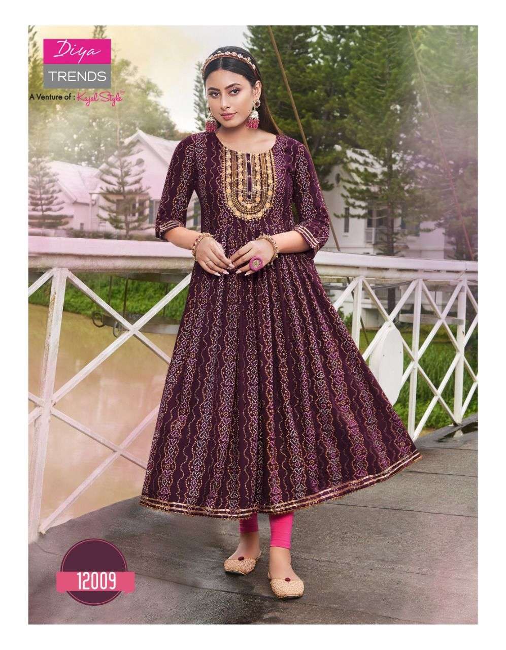 Diya Trends Ethnicity Vol 12 Catalog Rayon Long Kurtis For Women