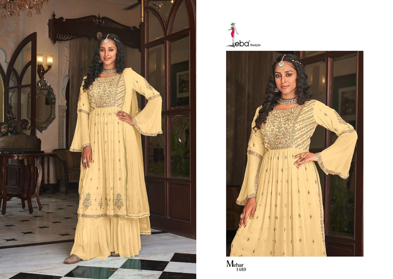 Eba Mehar Vol 2 Catalog Georgette With Embroidery Work Salwar Suits Wholesale