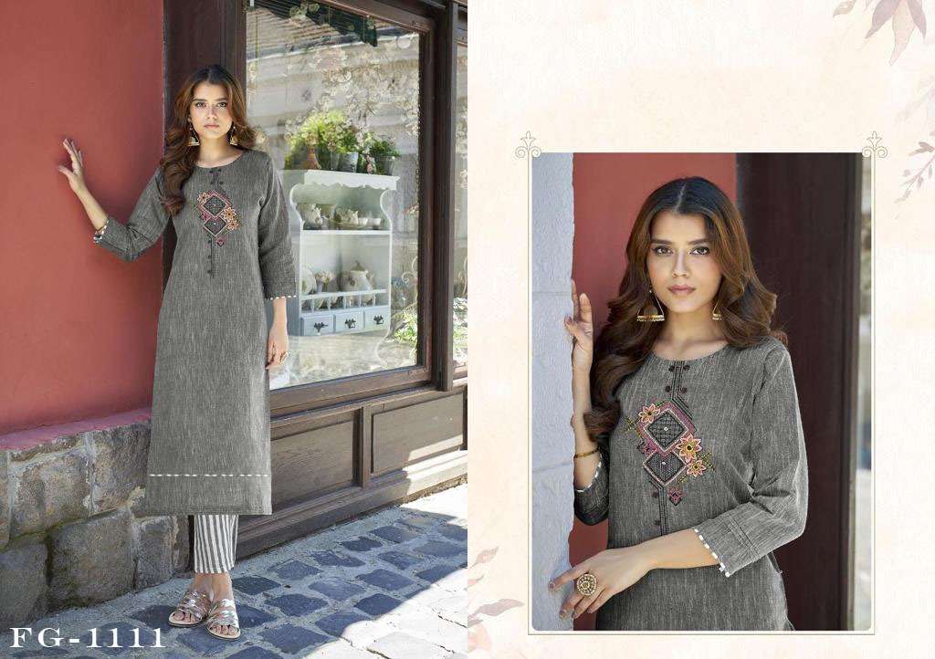 Fashion Galleria Krisha Vol 14 Catalog Cotton Designer Wear Kurtis Wholesale