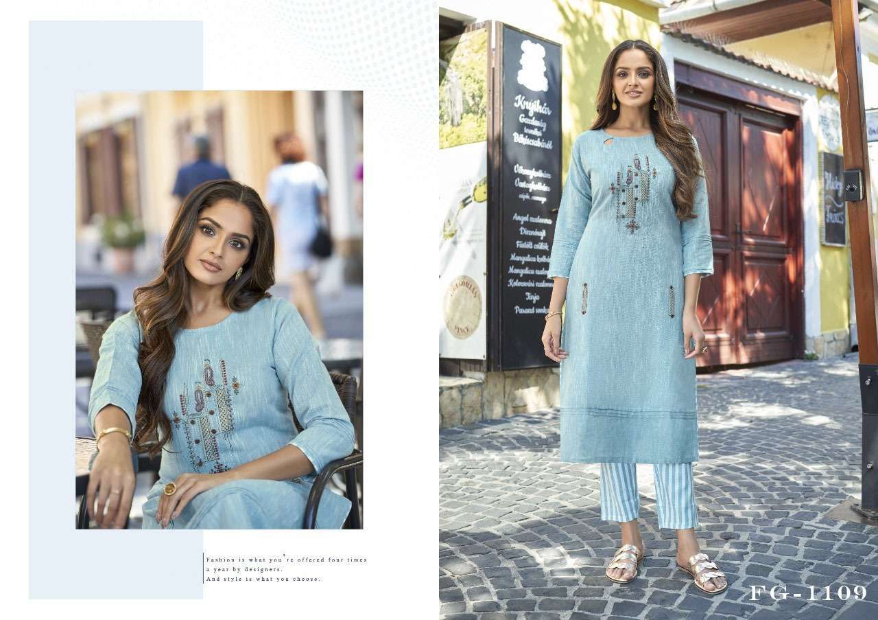 Fashion Galleria Krisha Vol 14 Catalog Cotton Designer Wear Kurtis Wholesale