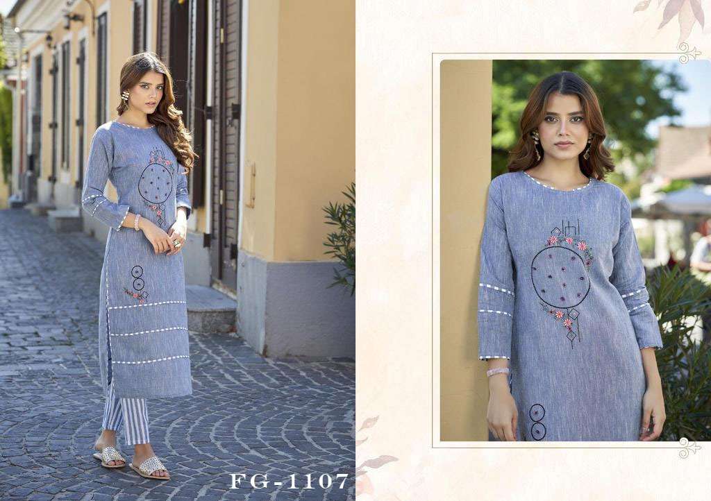 Fashion Galleria Krisha Vol 14 Catalog Cotton Designer Wear Kurtis Wholesale