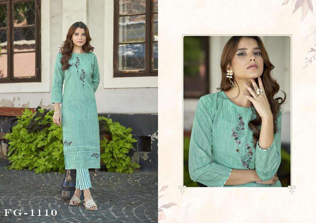 Fashion Galleria Krisha Vol 14 Catalog Cotton Designer Wear Kurtis Wholesale