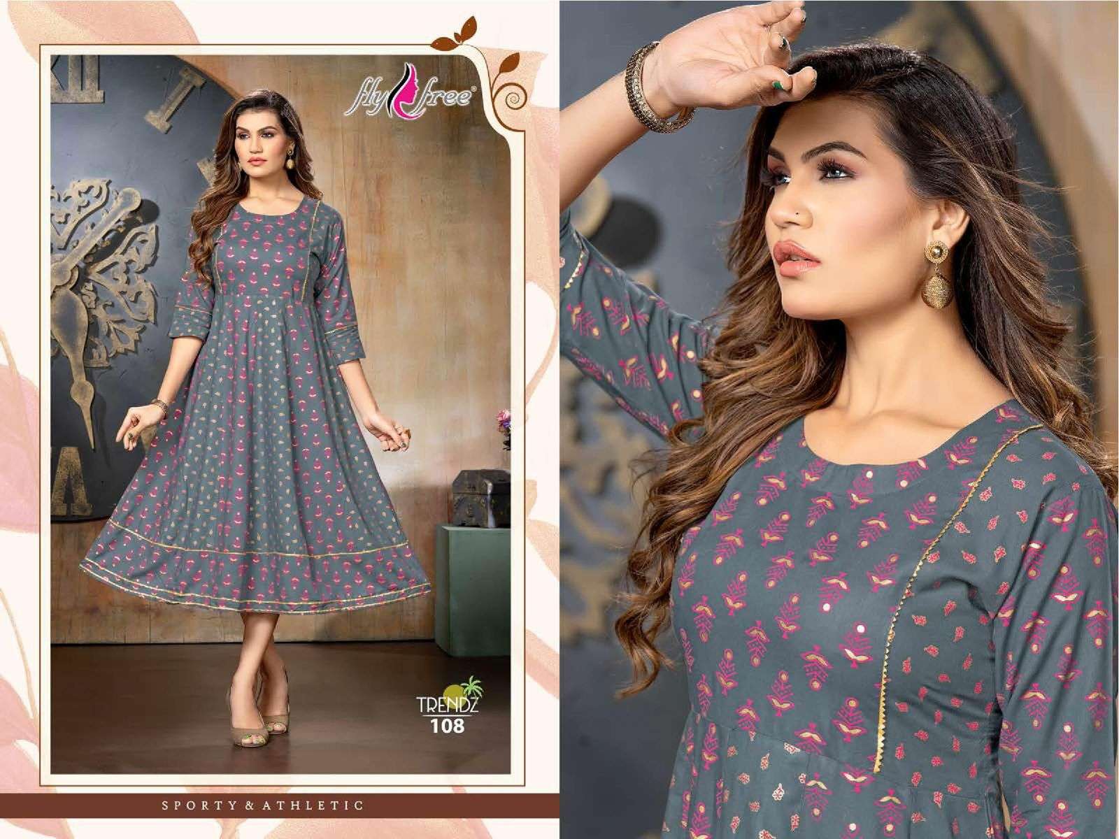 Fly Free Trendz Catalog Ethnic Wear Anarkali Kurtis Wholesale