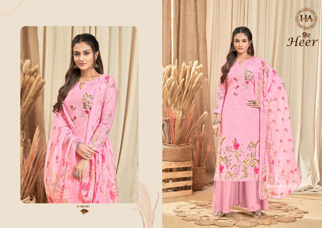 Harshit Heer Catalog Party Wear Cotton Dress Materials Wholesale