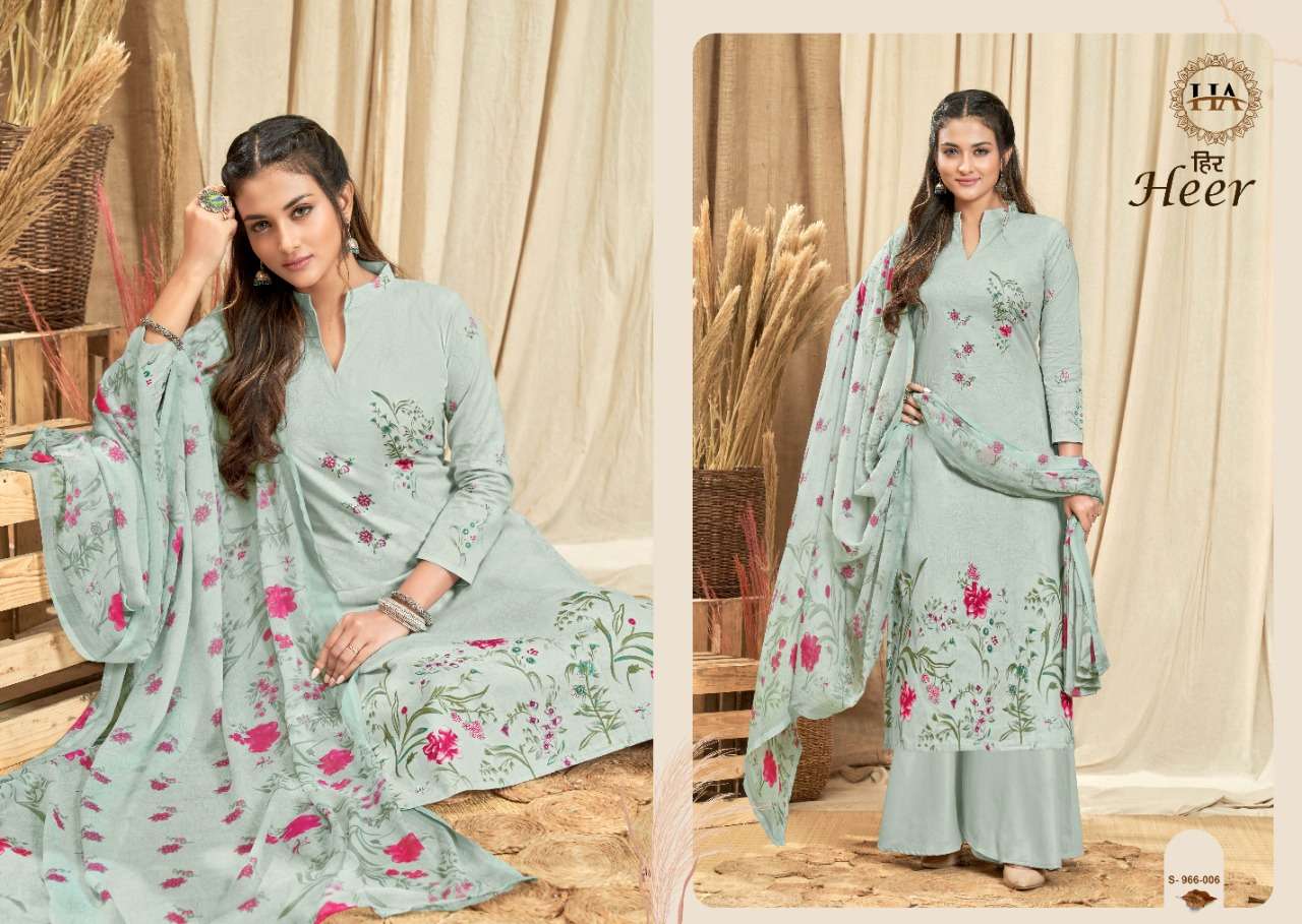 Harshit Heer Catalog Party Wear Cotton Dress Materials Wholesale
