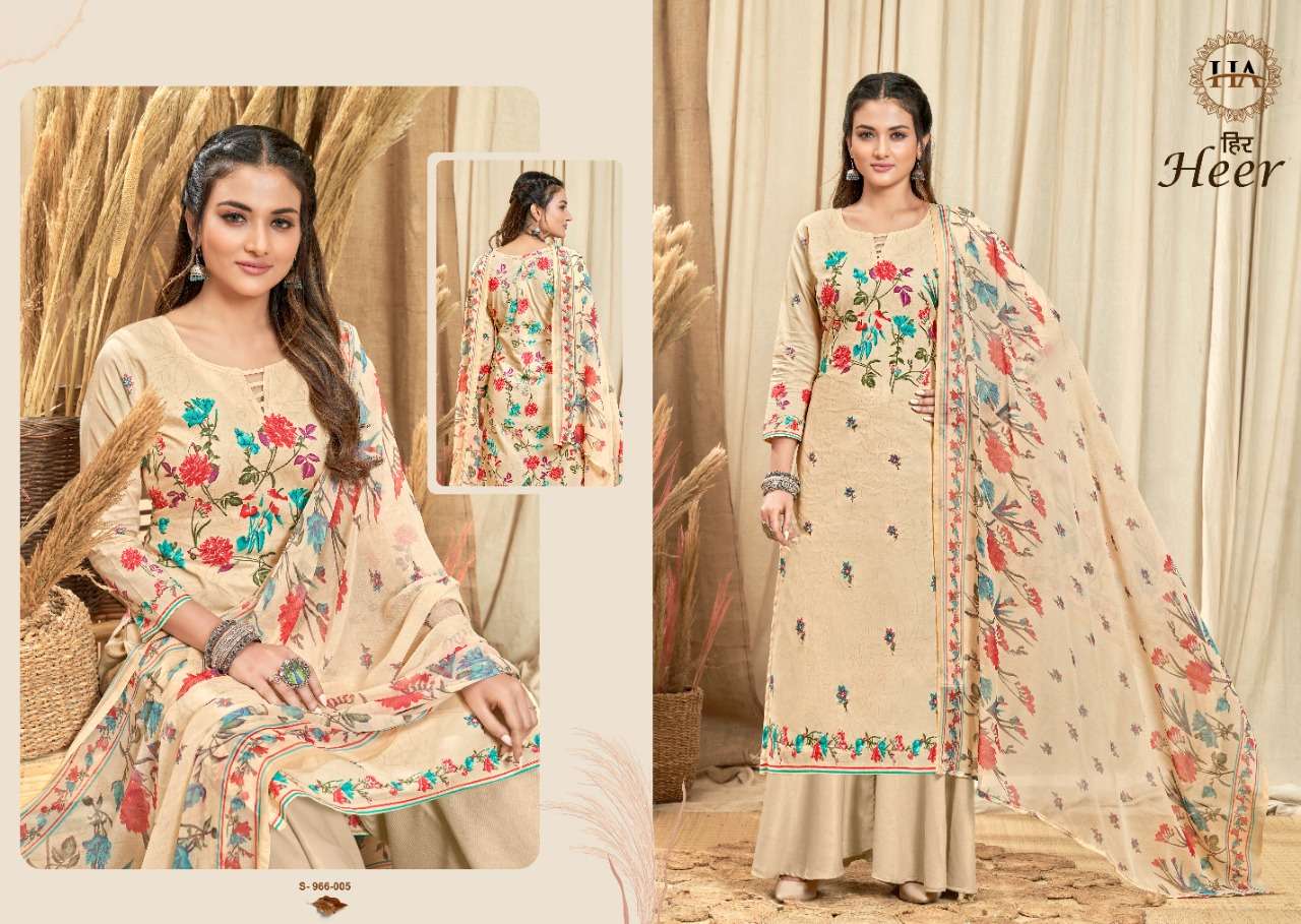Harshit Heer Catalog Party Wear Cotton Dress Materials Wholesale