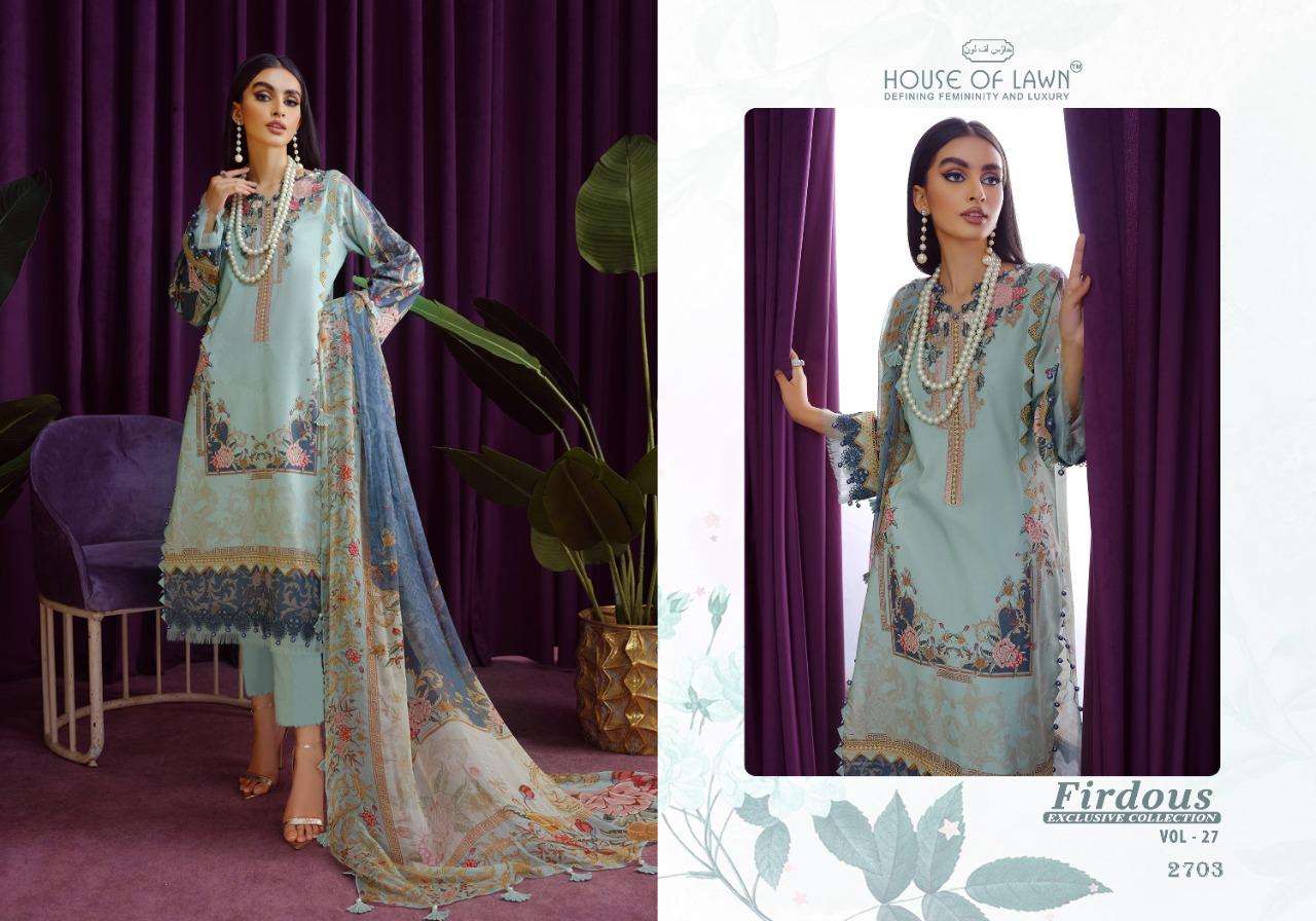 House Of Lawn Firdous Exclusive Collection Vol 27 Catalog Pakistani Salwar Suits Wholesale