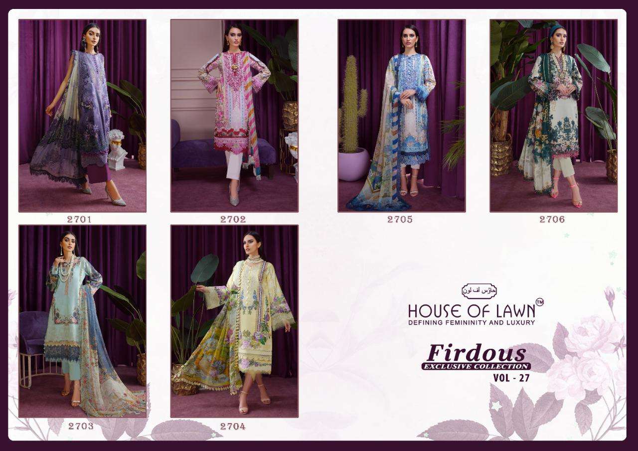 House Of Lawn Firdous Exclusive Collection Vol 27 Catalog Pakistani Salwar Suits Wholesale