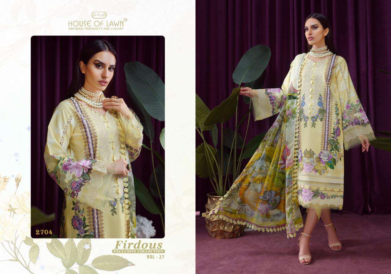 House Of Lawn Firdous Exclusive Collection Vol 27 Catalog Pakistani Salwar Suits Wholesale