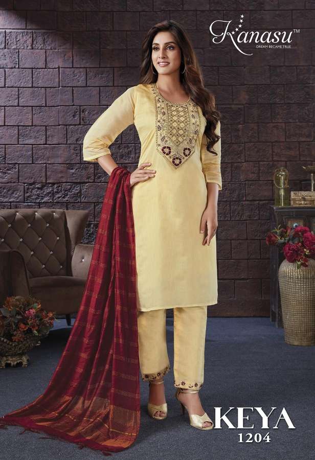 Kanasu Keya Catalog Festive Wear Designer Ready Made Dress Materials Wholesale
