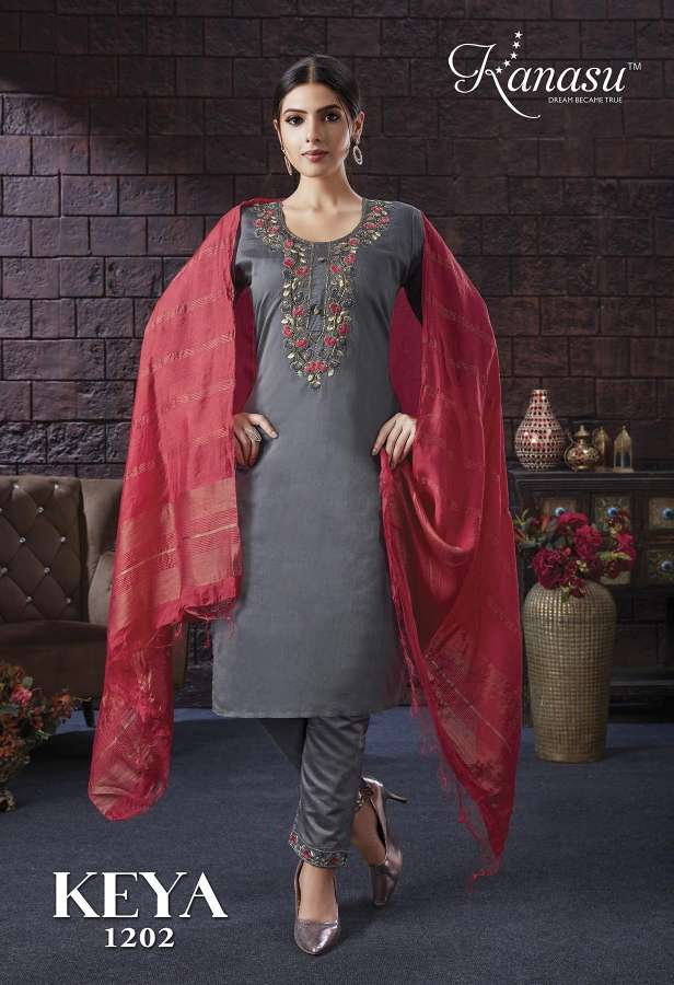 Kanasu Keya Catalog Festive Wear Designer Ready Made Dress Materials Wholesale