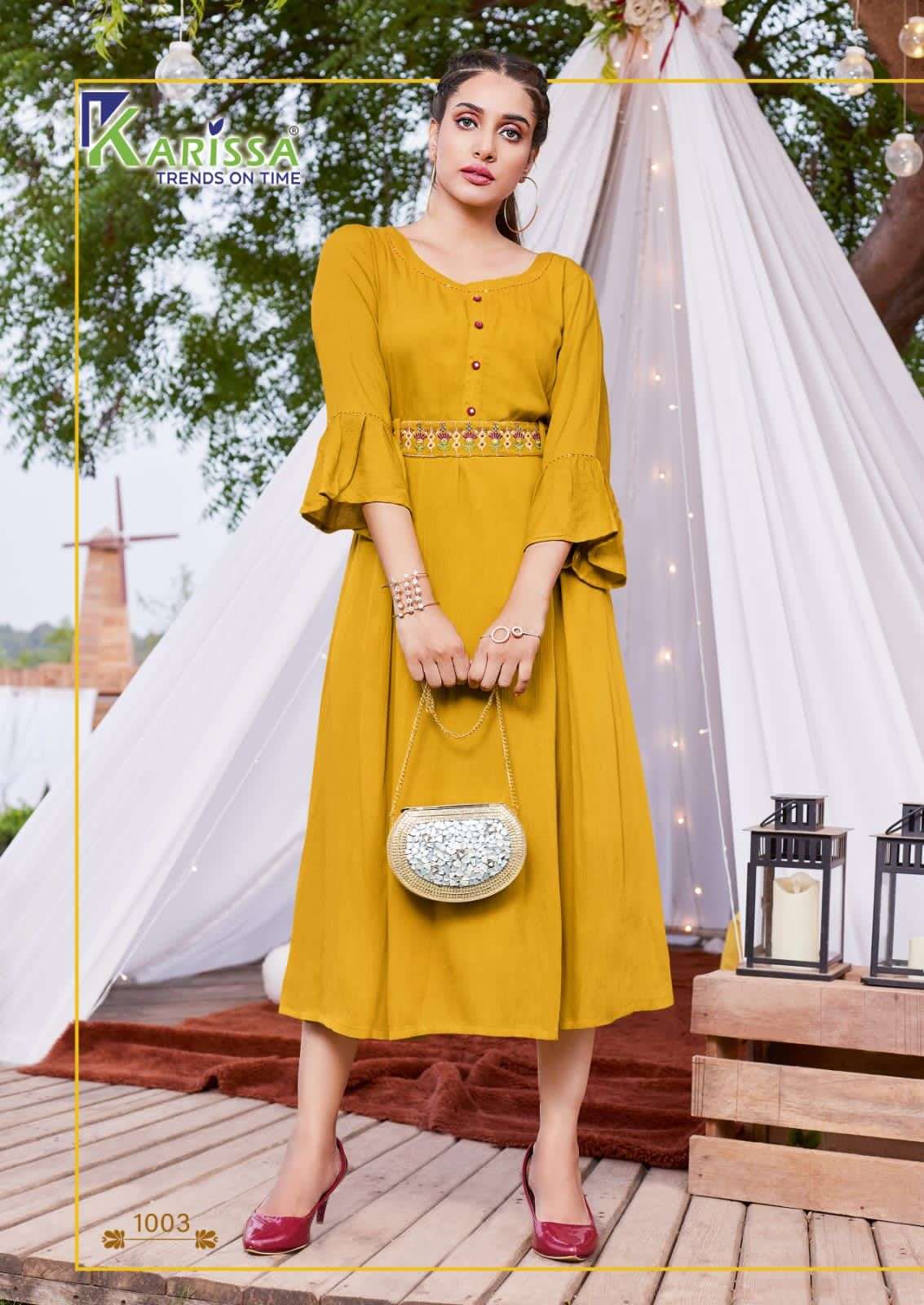 Karissa Kesariya Catalog Ethnic Wear Designer Kurtis Wholesale