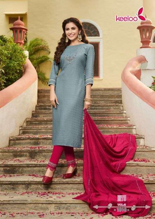 Keeloo Bittu Vol 2 Catalog Fancy Wear Wholesale Kurti Pant With Dupatta